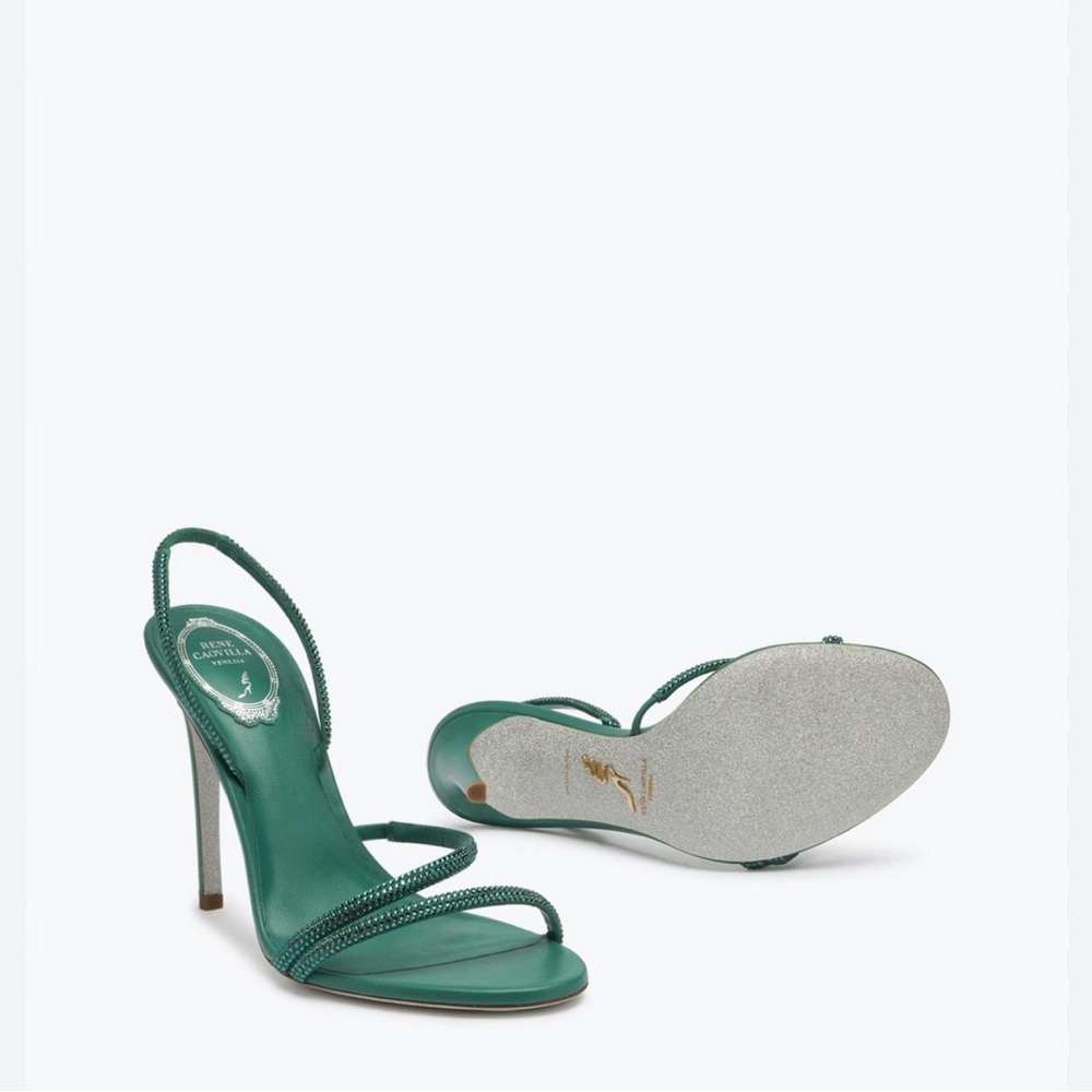 Elegant Green Strappy Heels